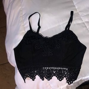 Forever 21 crochet detailed festival crop top